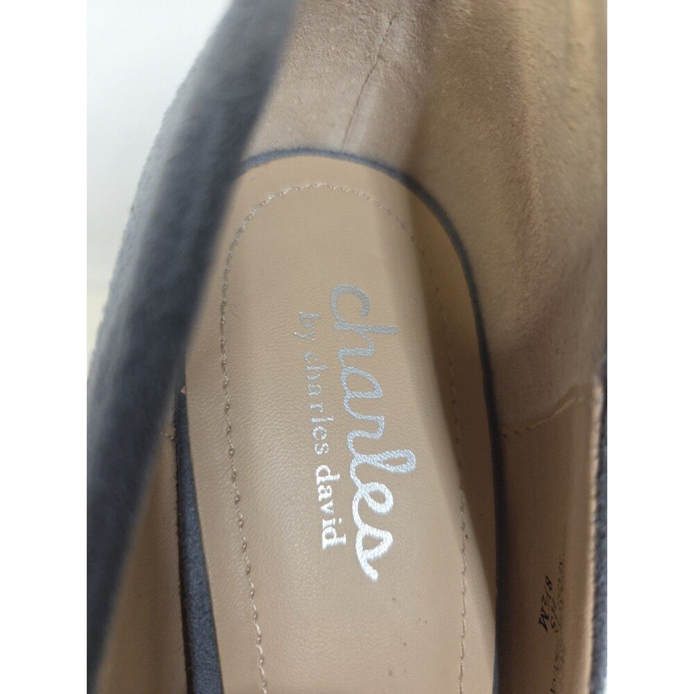 Charles By Charles David Grey Blue Suede Like Pumps Point Toe High Heel Sz 8.5 M - Picture 4 of 10